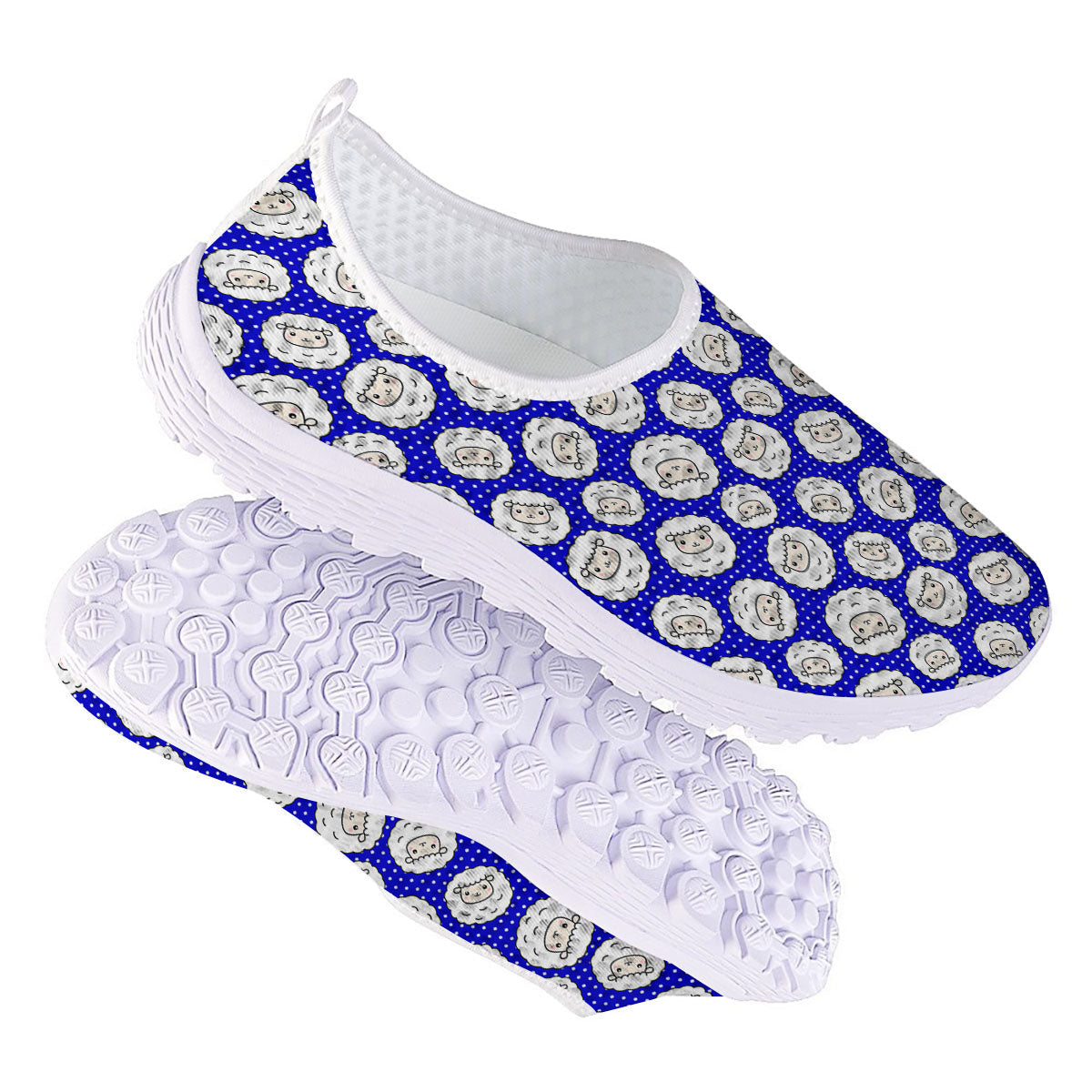 Sheep Cartoon Print Pattern Nurse Shoes-grizzshop