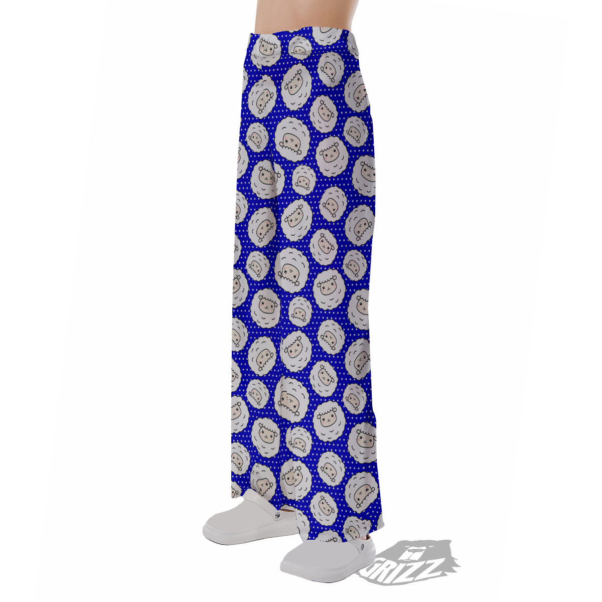 Sheep Cartoon Print Pattern Pajama Pants-grizzshop