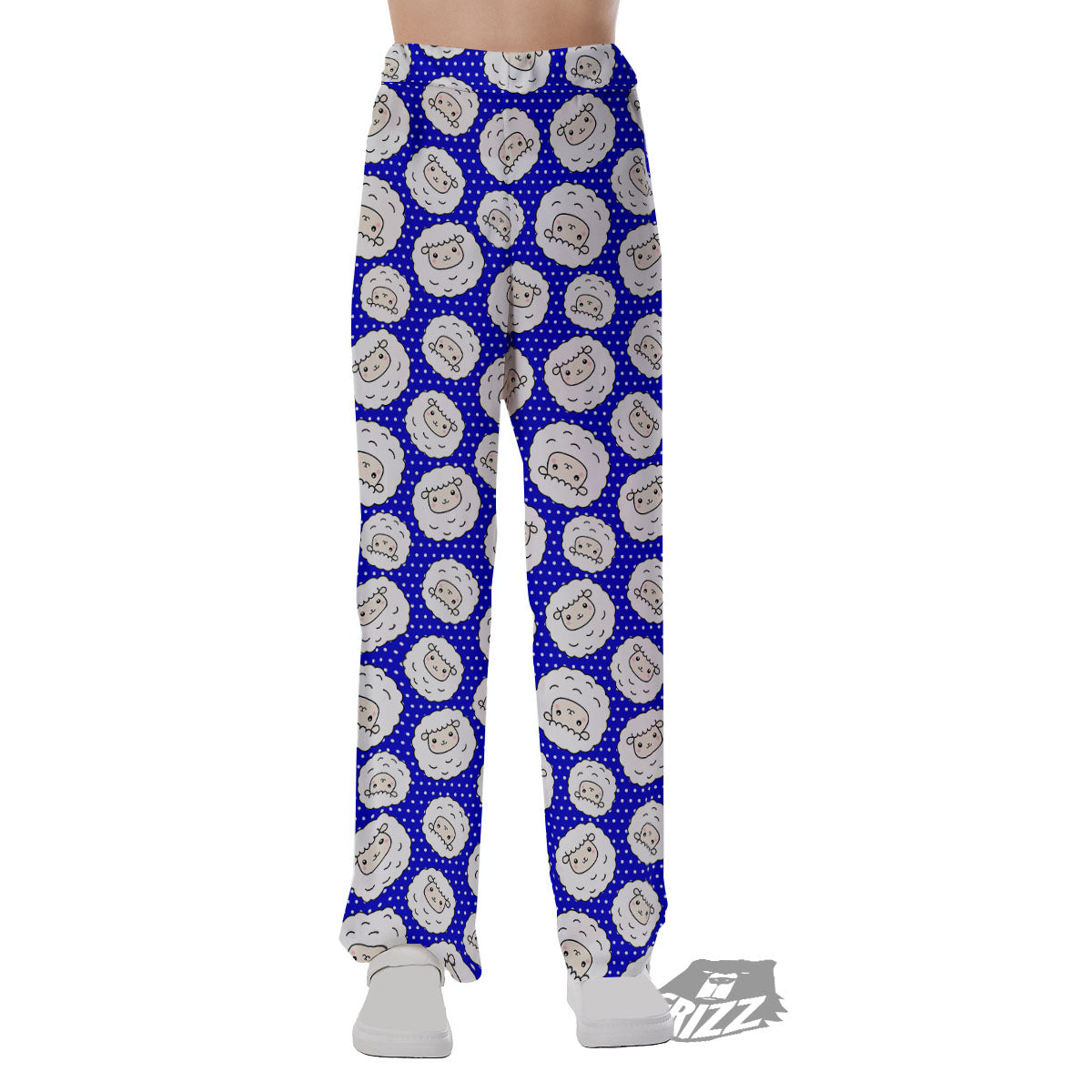 Sheep Cartoon Print Pattern Pajama Pants-grizzshop