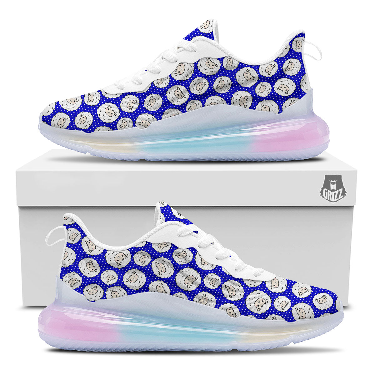 Sheep Cartoon Print Pattern Running Sneakers-grizzshop