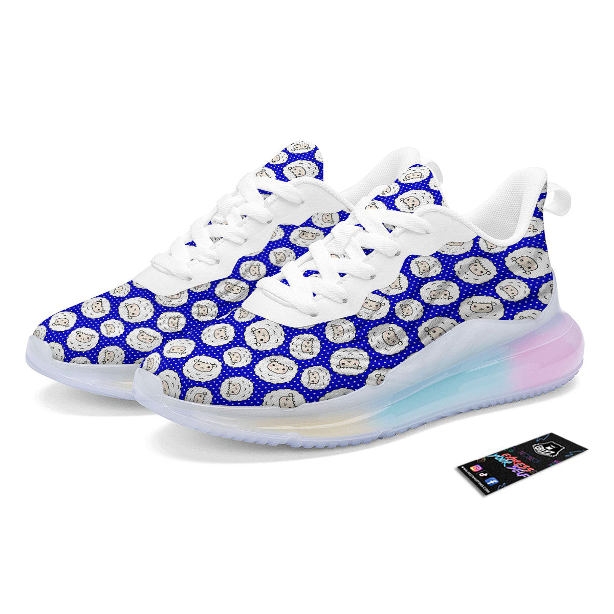 Sheep Cartoon Print Pattern Running Sneakers-grizzshop
