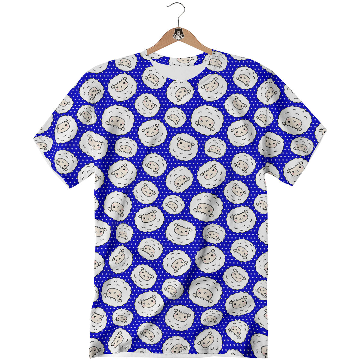 Sheep Cartoon Print Pattern T-Shirt-grizzshop