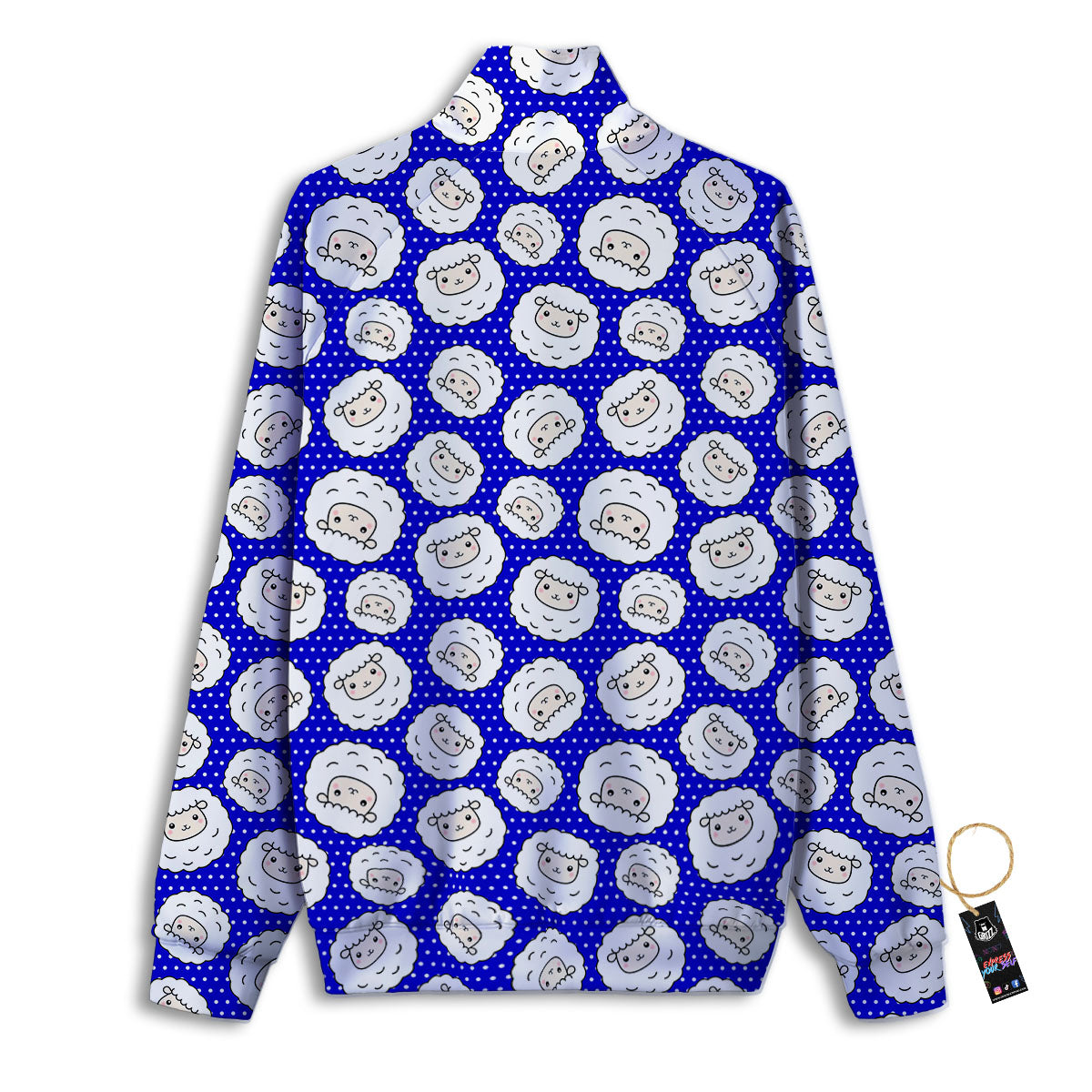 Sheep Cartoon Print Pattern Track Jacket-grizzshop
