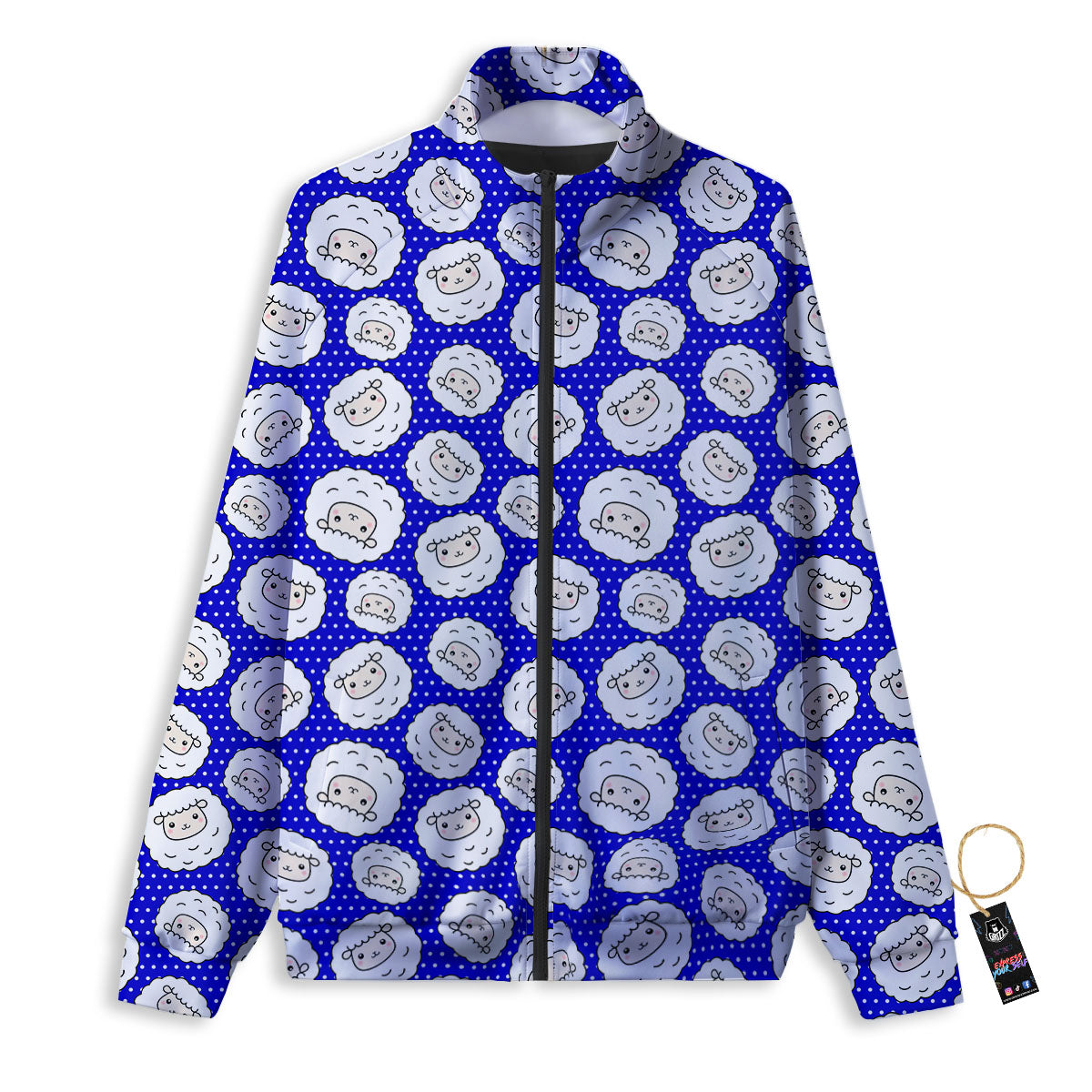 Sheep Cartoon Print Pattern Track Jacket-grizzshop