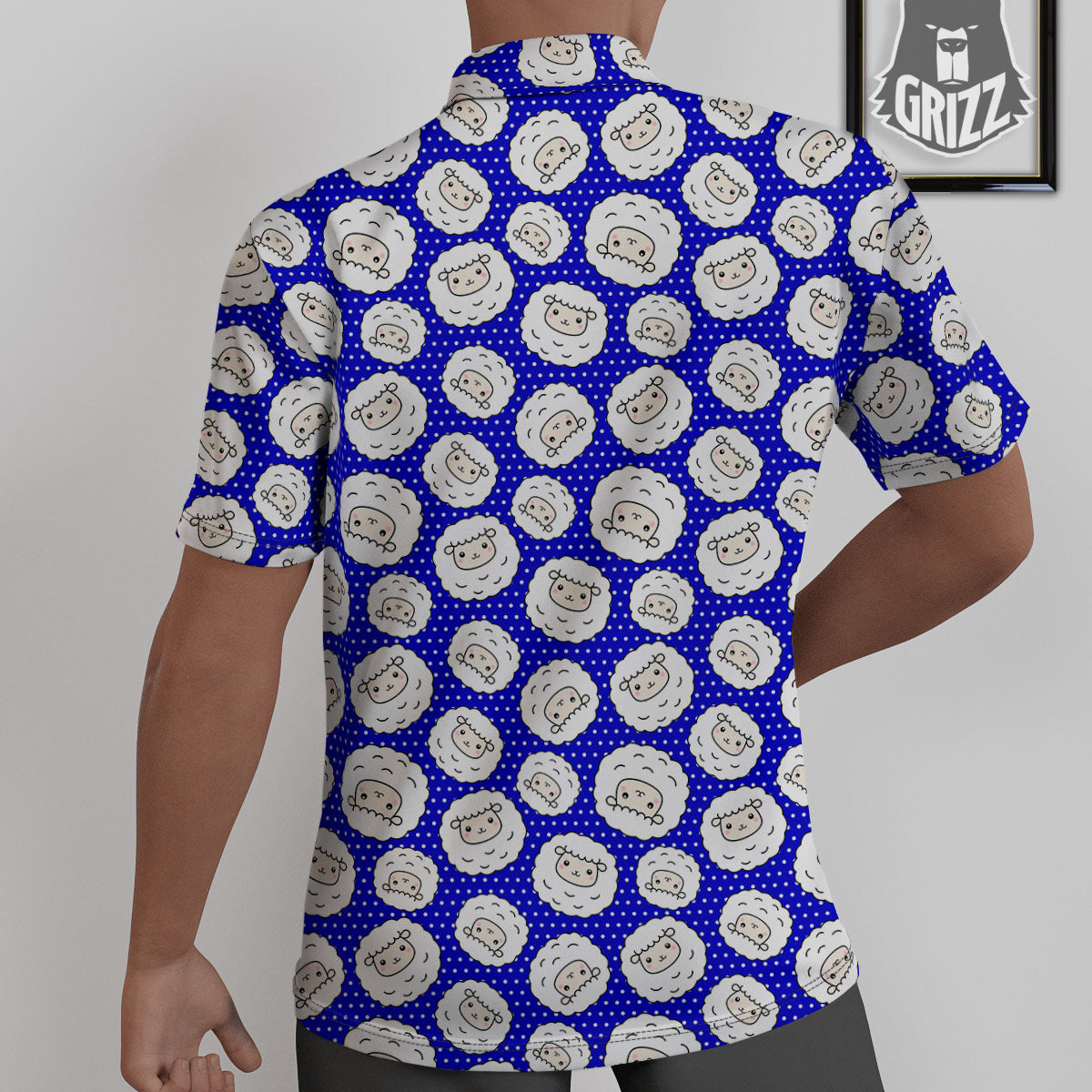 Sheep Cartoon Print Pattern Untucked Shirts-grizzshop