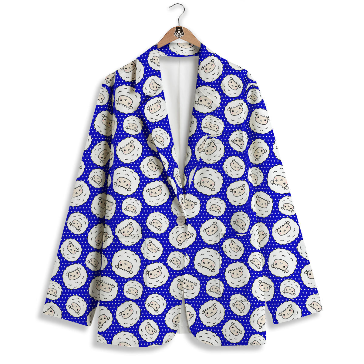 Sheep Cartoon Print Pattern Women's Blazer-grizzshop