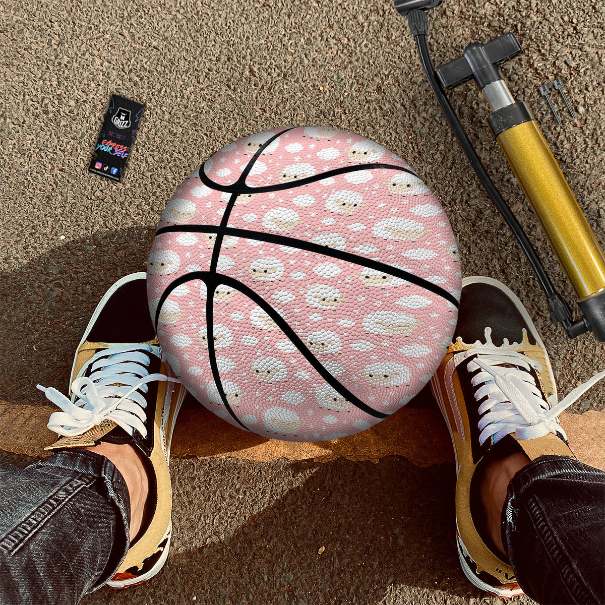 Sheep Cute Print Pattern Basketball-grizzshop
