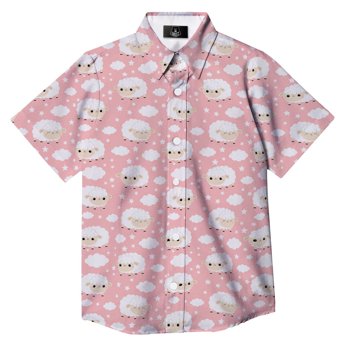 Sheep Cute Print Pattern Button Up Shirt-grizzshop