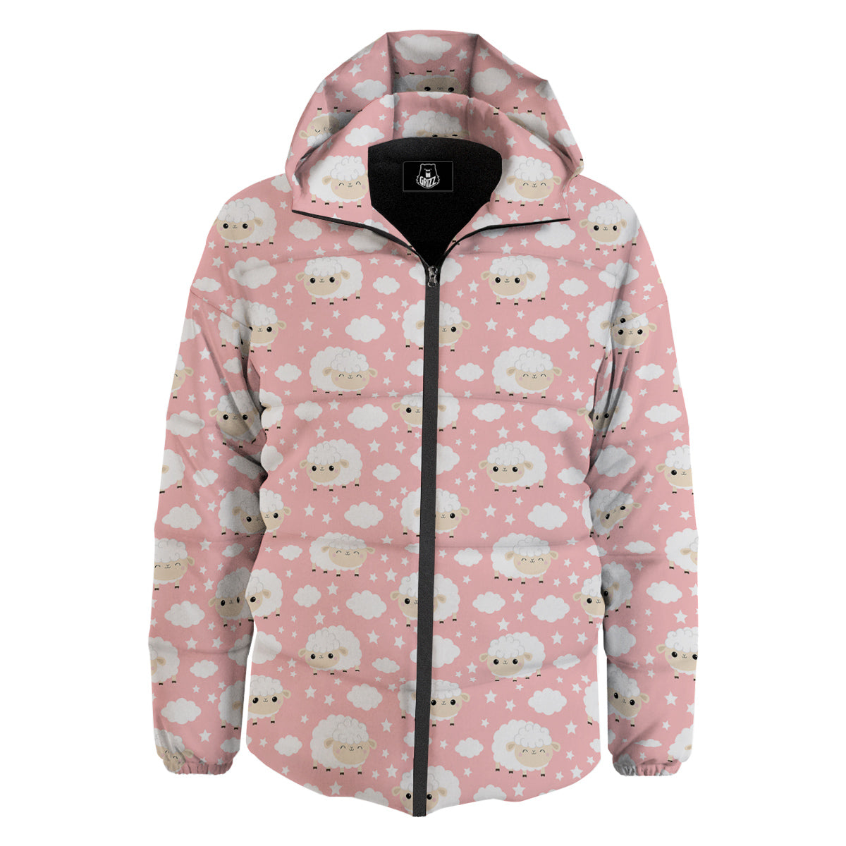Sheep Cute Print Pattern Down Jacket-grizzshop