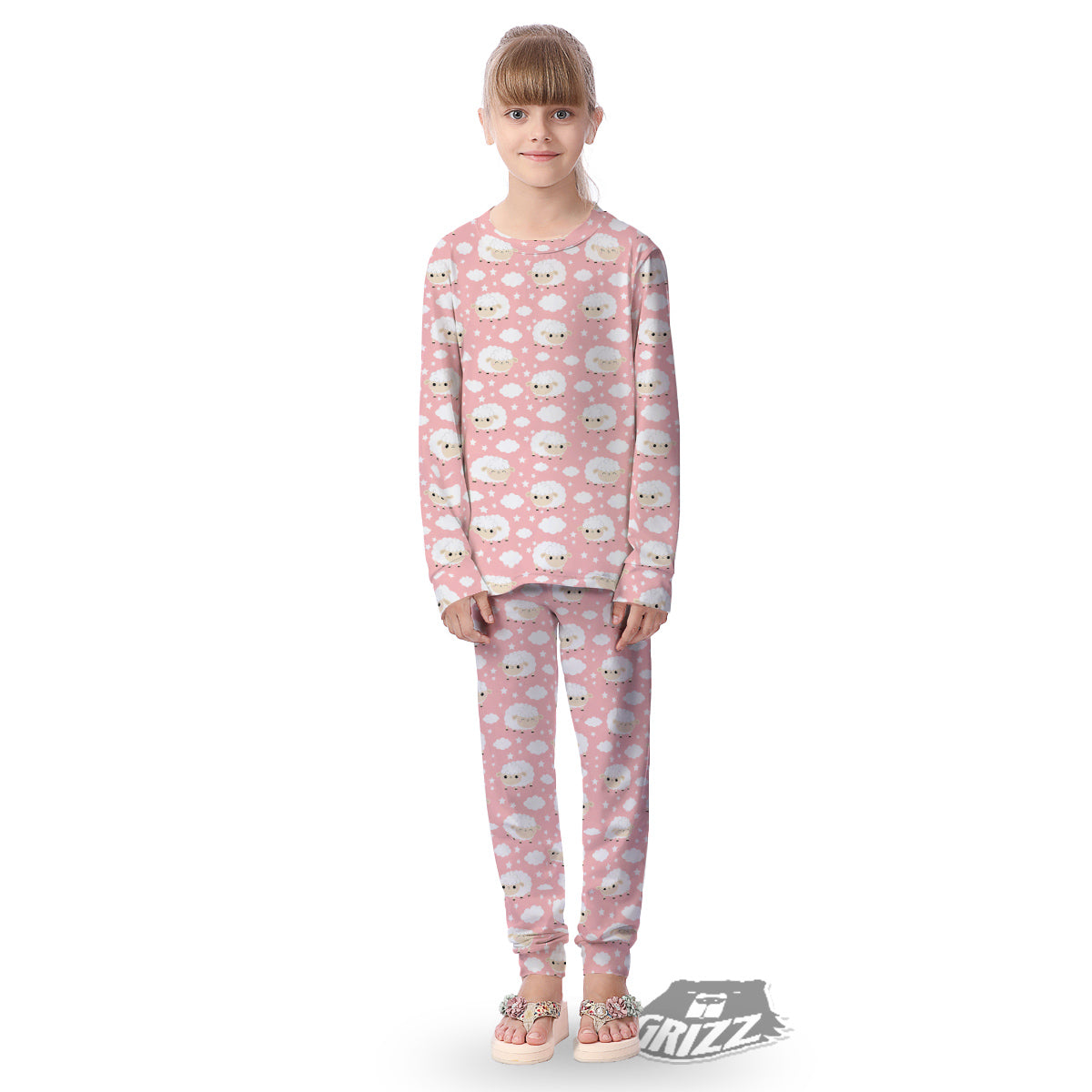 Sheep Cute Print Pattern Kid's Pajamas-grizzshop