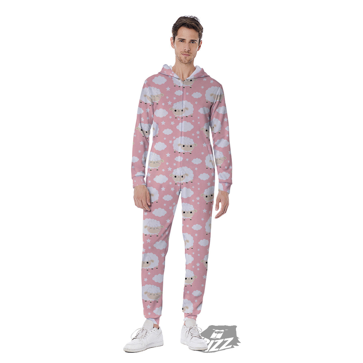 Sheep Cute Print Pattern Men's Jumpsuit-grizzshop