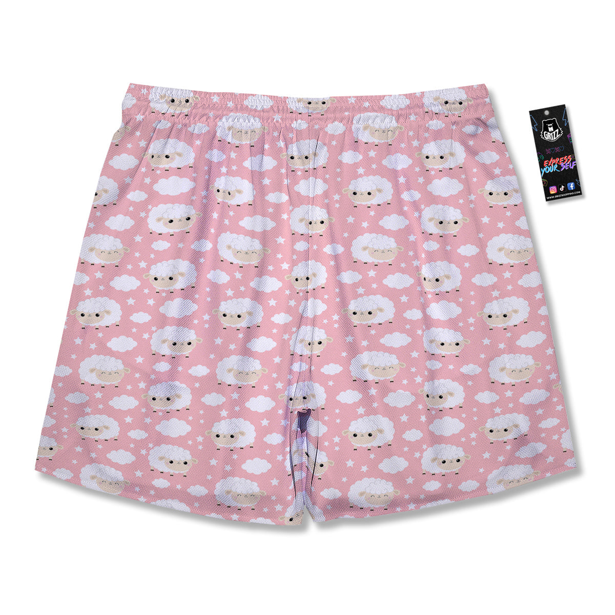 Sheep Cute Print Pattern Men's Running Shorts-grizzshop