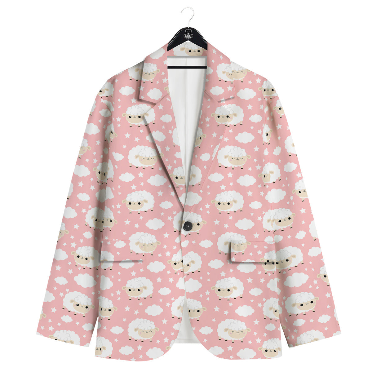 Sheep Cute Print Pattern Men's Sport Coat-grizzshop