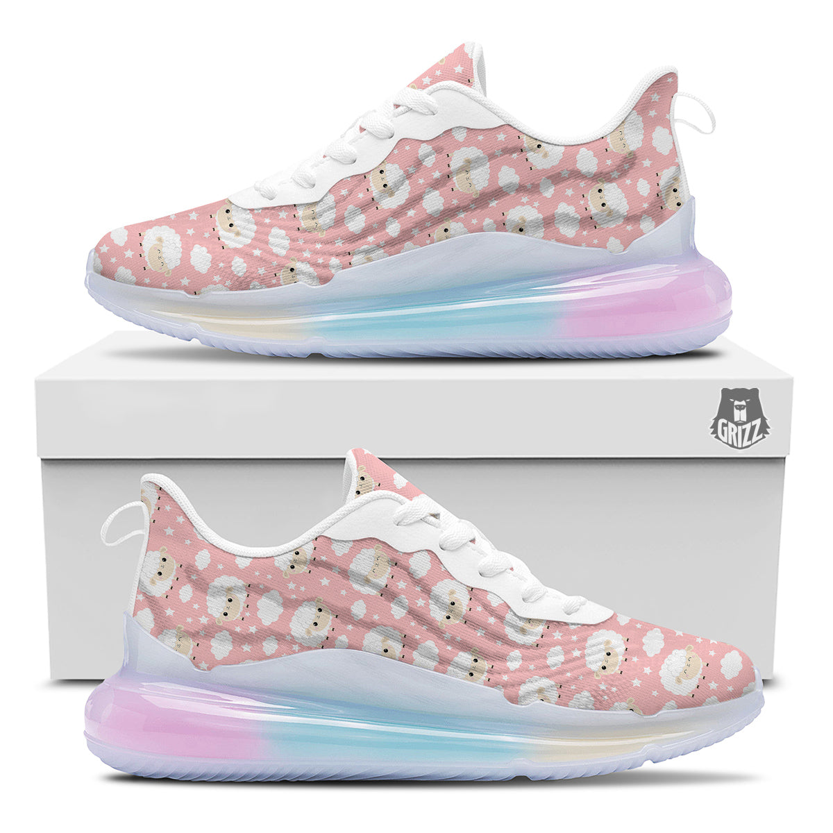 Sheep Cute Print Pattern Running Sneakers-grizzshop