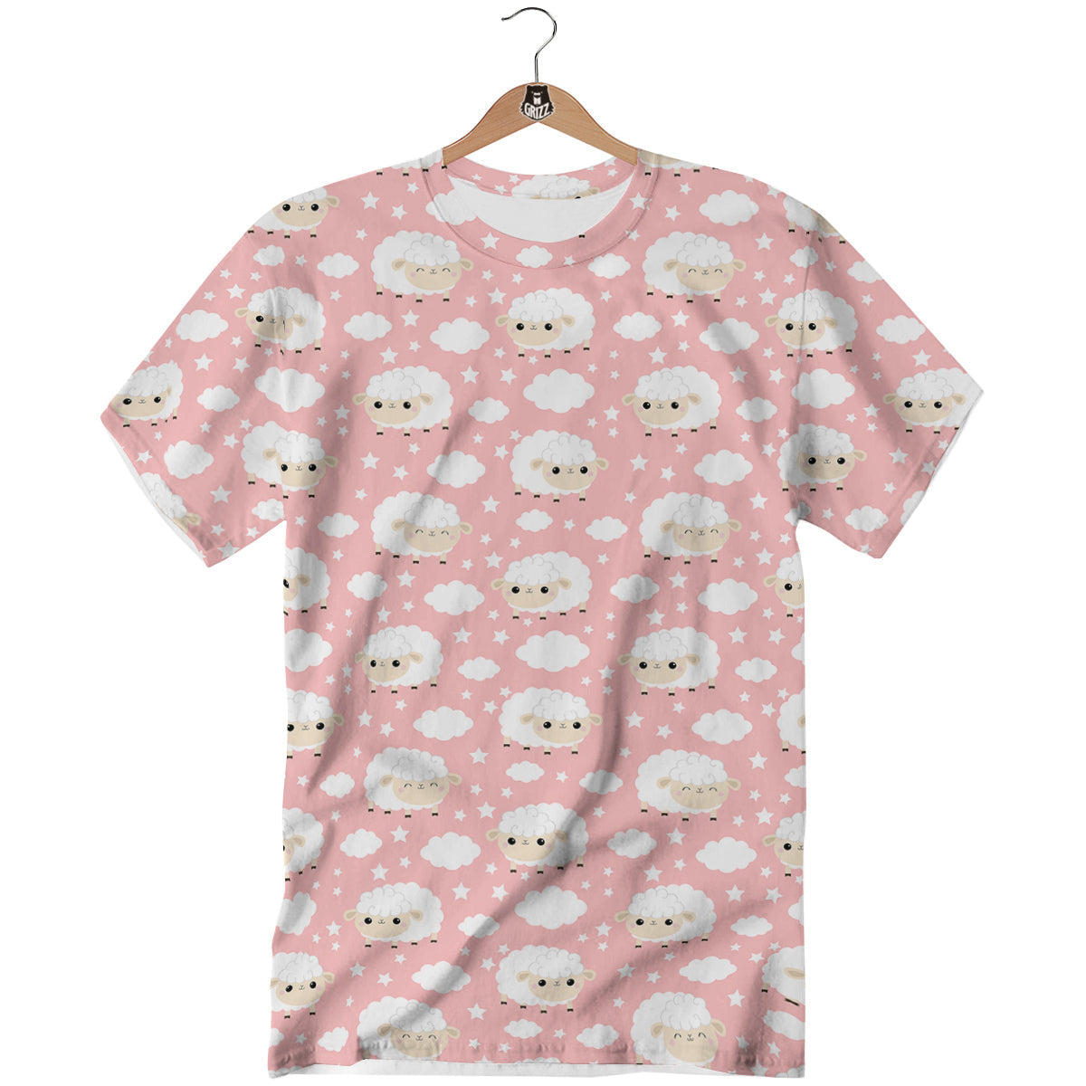 Sheep Cute Print Pattern T-Shirt-grizzshop