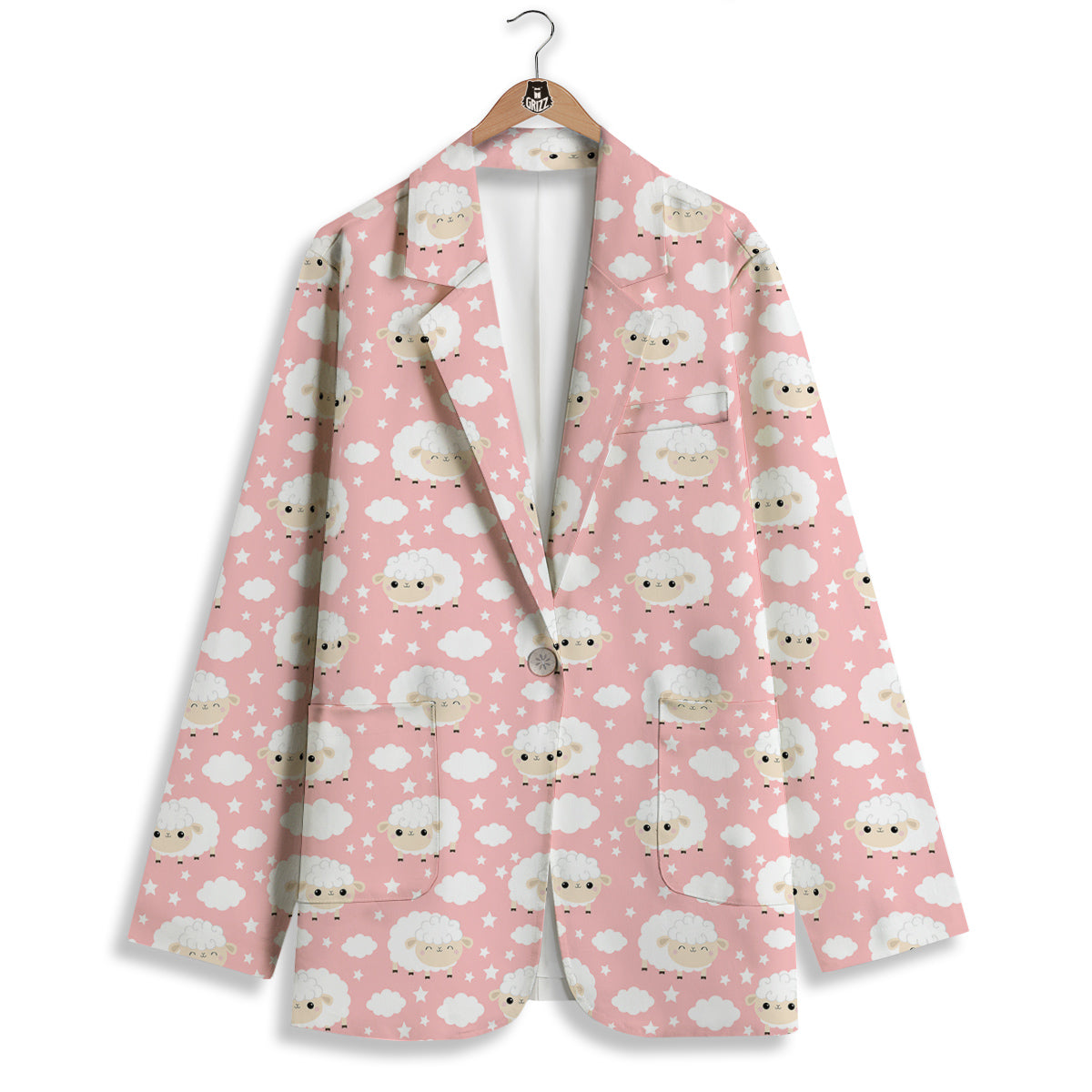 Sheep Cute Print Pattern Women's Blazer-grizzshop