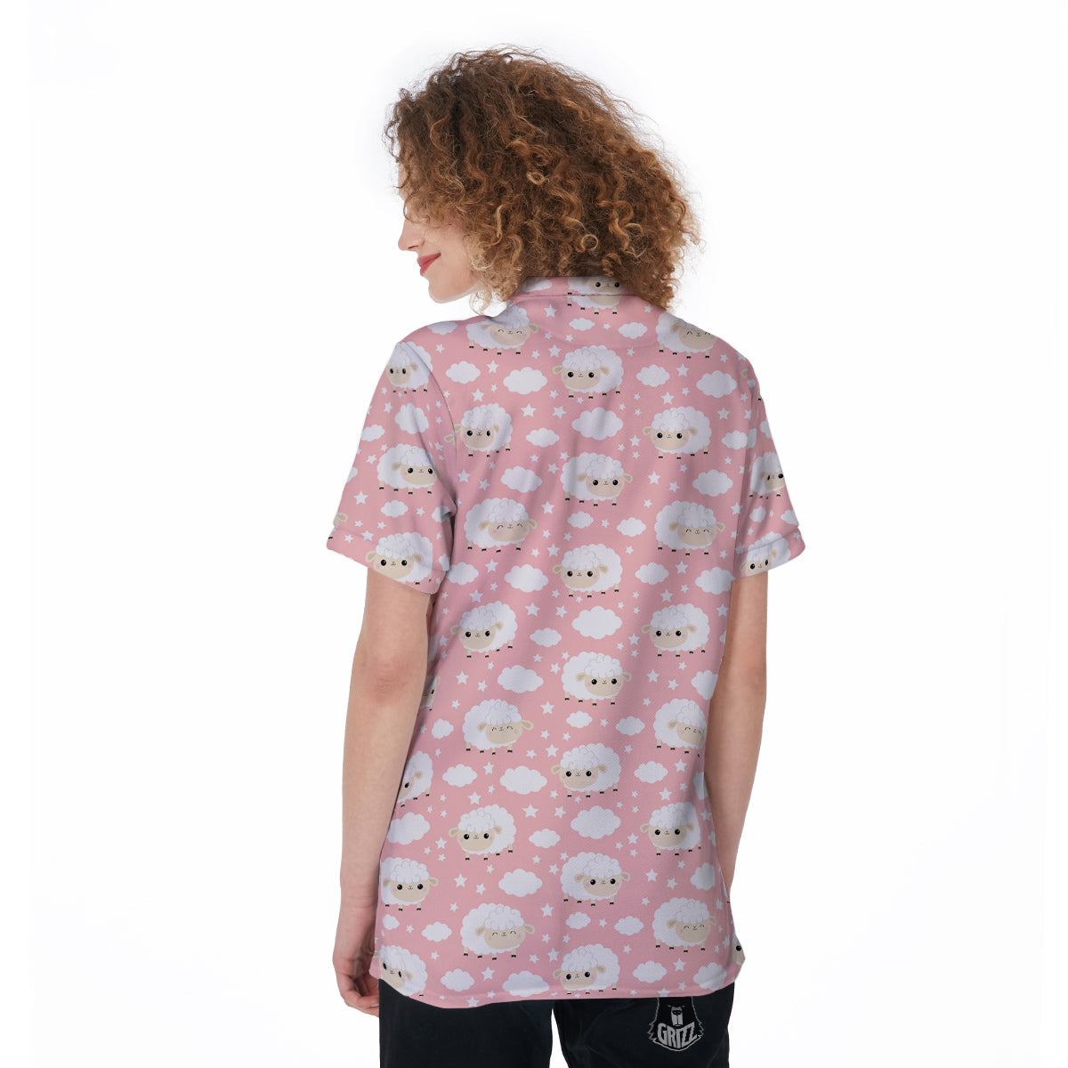 Sheep Cute Print Pattern Women's Golf Shirts-grizzshop