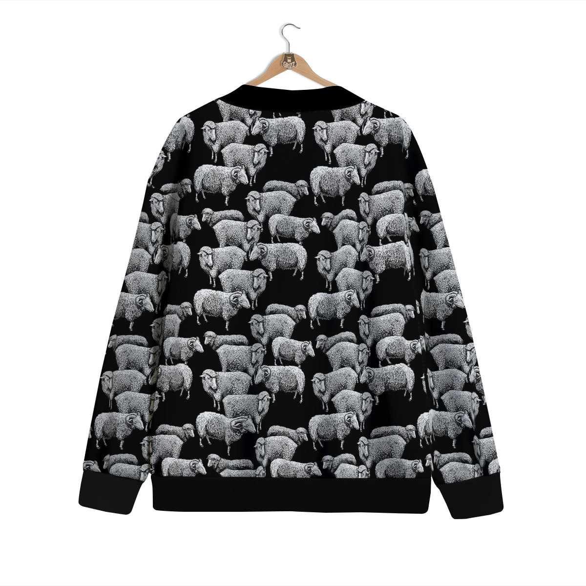 Sheep Doodle Print Pattern Cardigan-grizzshop