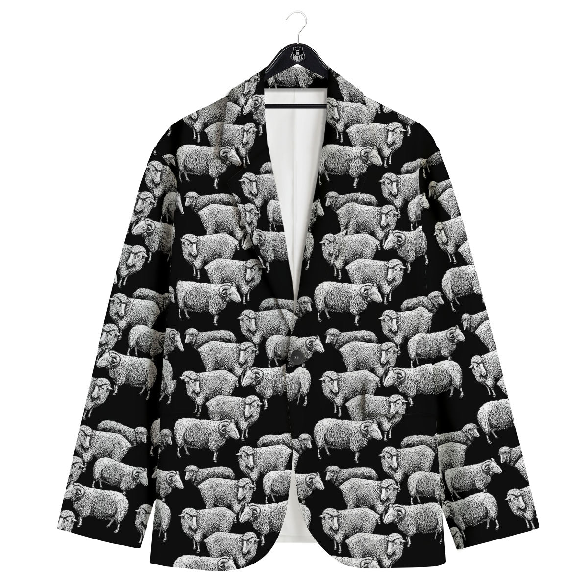 Sheep Doodle Print Pattern Men's Sport Coat-grizzshop