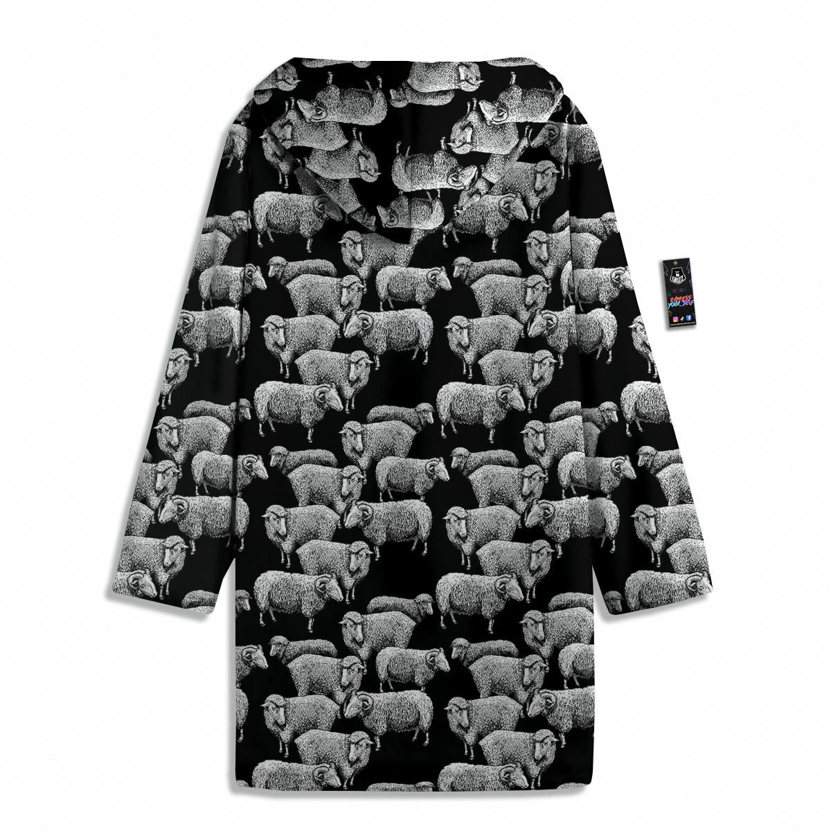 Sheep Doodle Print Pattern Men's Windbreaker Jacket-grizzshop