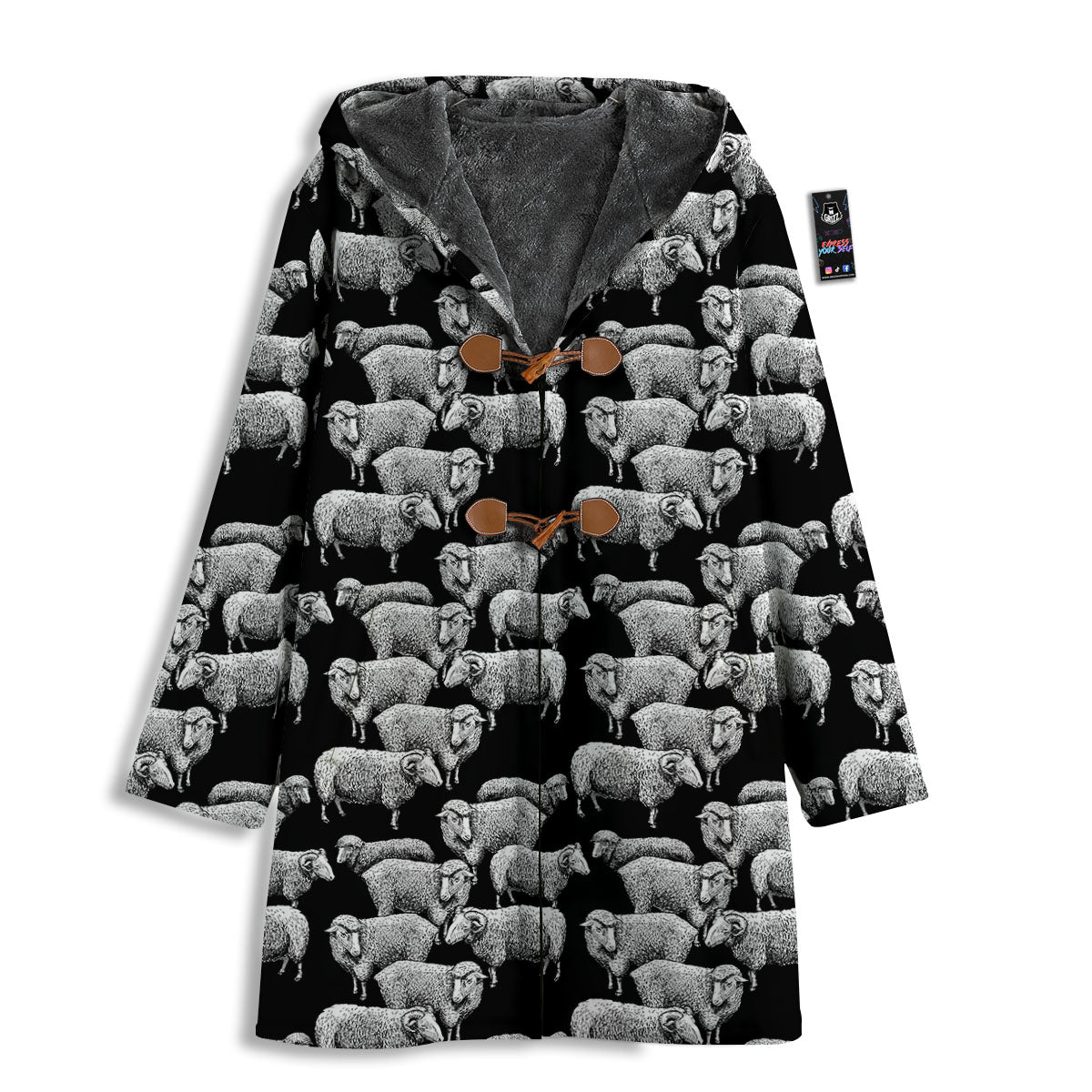 Sheep Doodle Print Pattern Men's Windbreaker Jacket-grizzshop