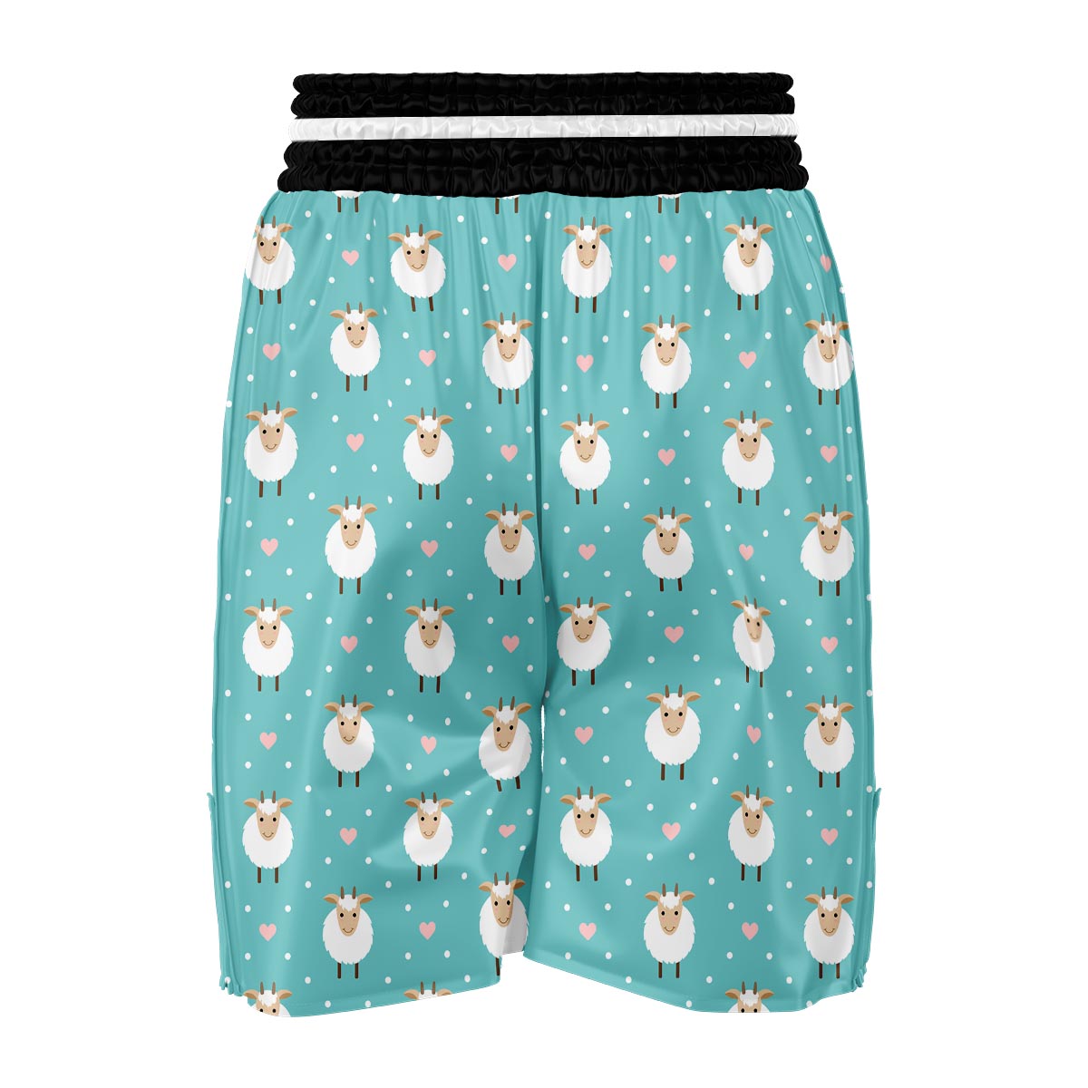 Sheep Goat Pattern Print Boxing Shorts-grizzshop