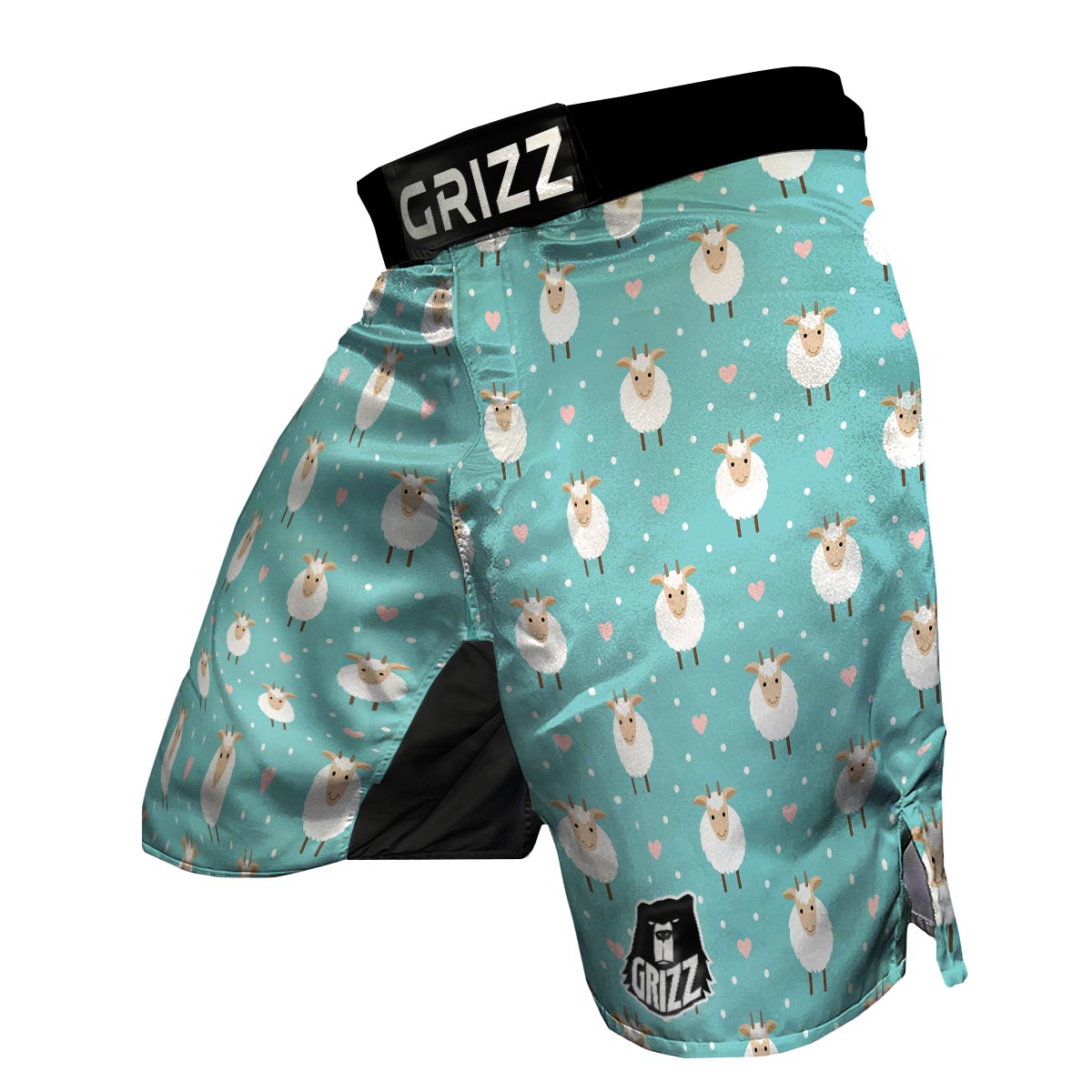 Sheep Goat Pattern Print MMA Shorts-grizzshop