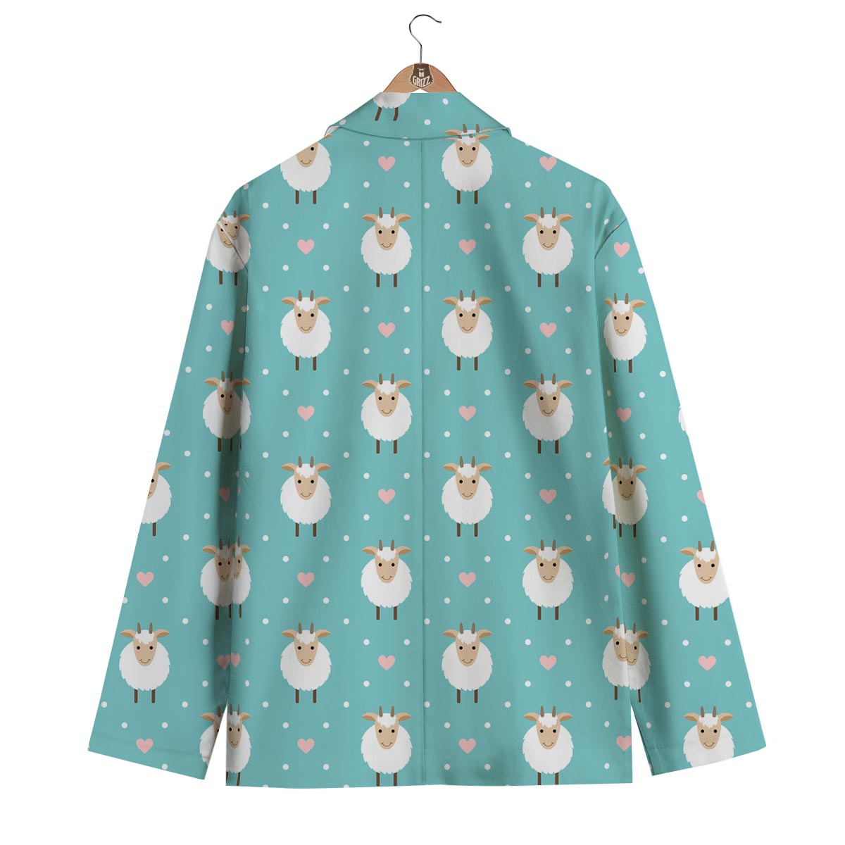 Sheep Goat Pattern Print Men's Blazer-grizzshop
