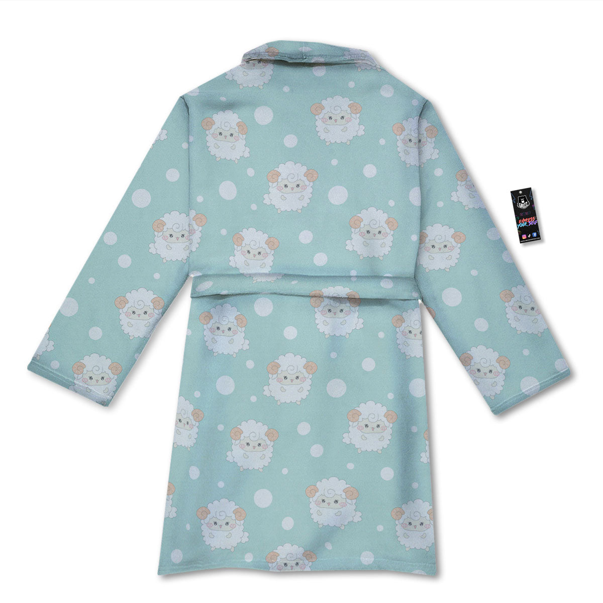 Sheep Kawaii Print Pattern Bathrobe-grizzshop