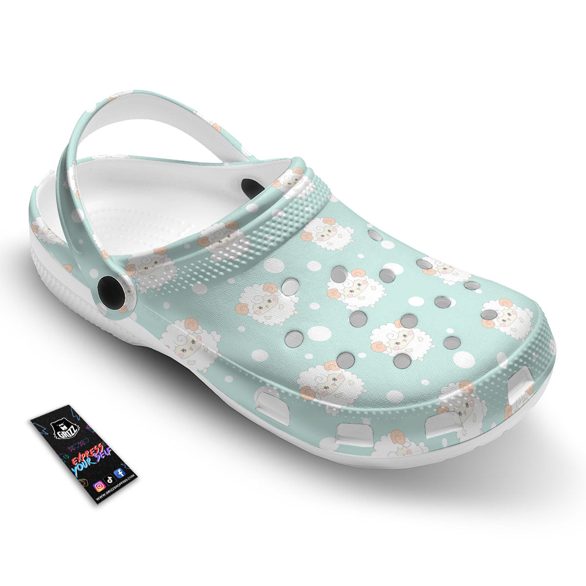 Sheep Kawaii Print Pattern Clog-grizzshop