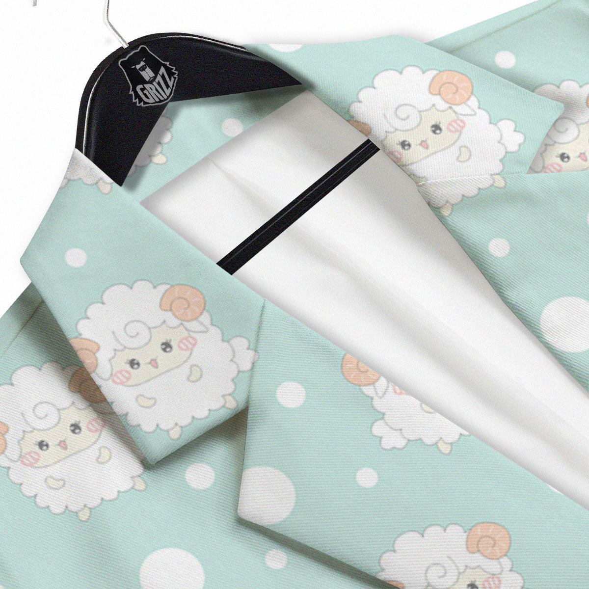Sheep Kawaii Print Pattern Men's Sport Coat-grizzshop