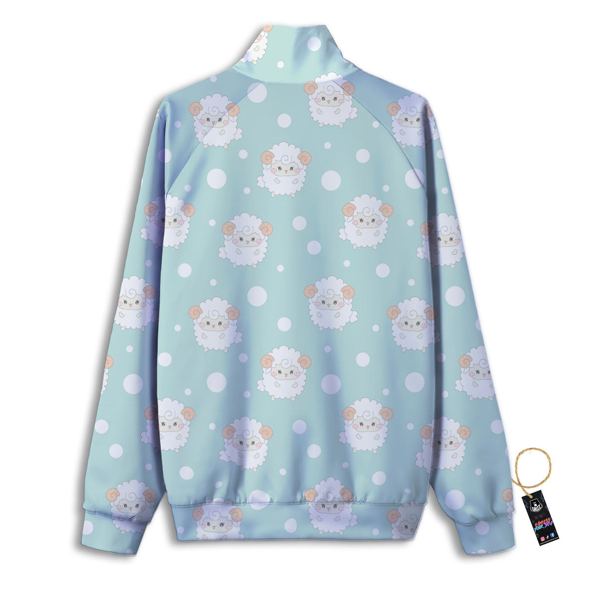 Sheep Kawaii Print Pattern Track Jacket-grizzshop