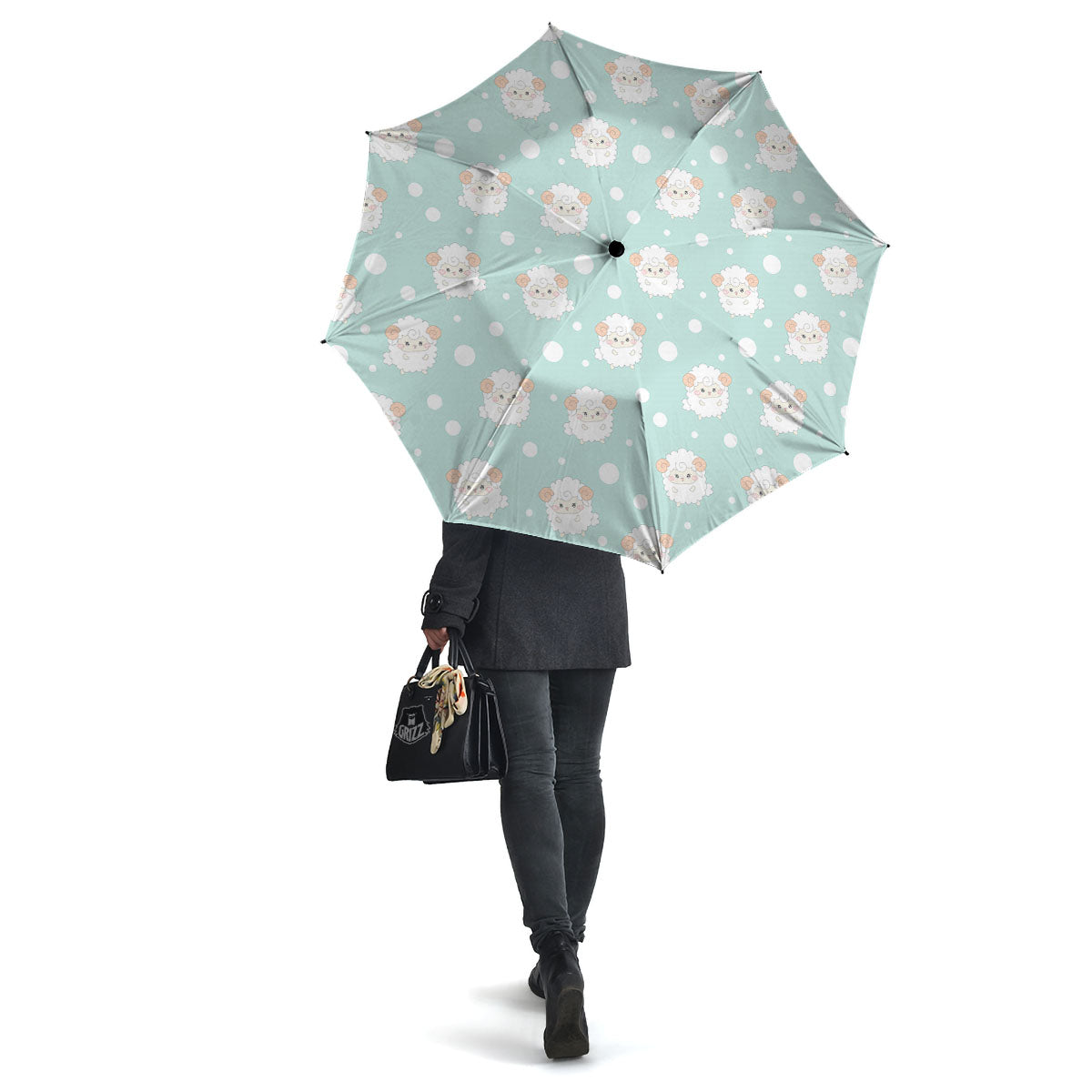Sheep Kawaii Print Pattern Umbrella-grizzshop