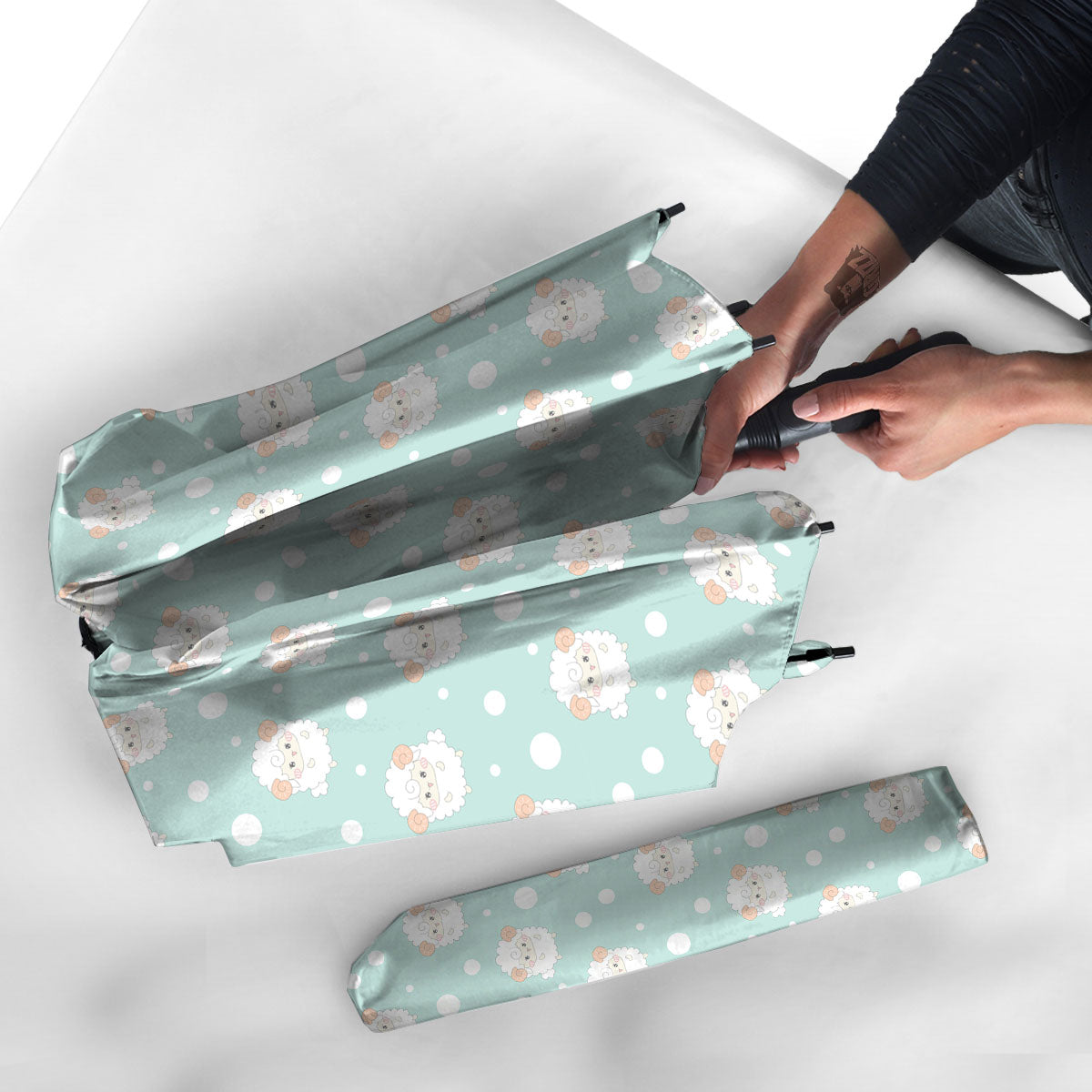 Sheep Kawaii Print Pattern Umbrella-grizzshop