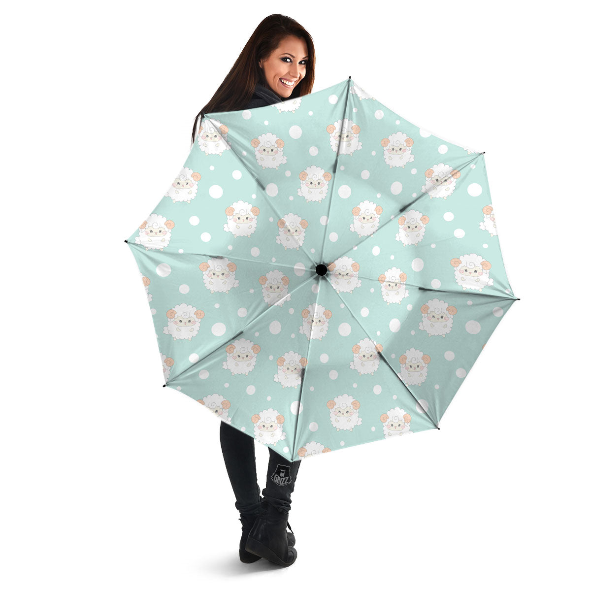 Sheep Kawaii Print Pattern Umbrella-grizzshop