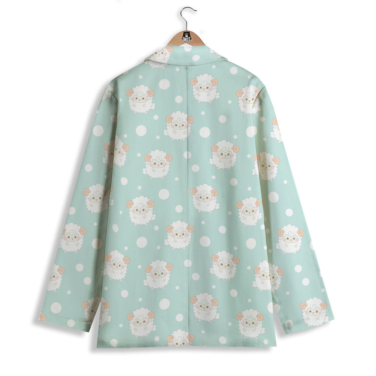 Sheep Kawaii Print Pattern Women's Blazer-grizzshop