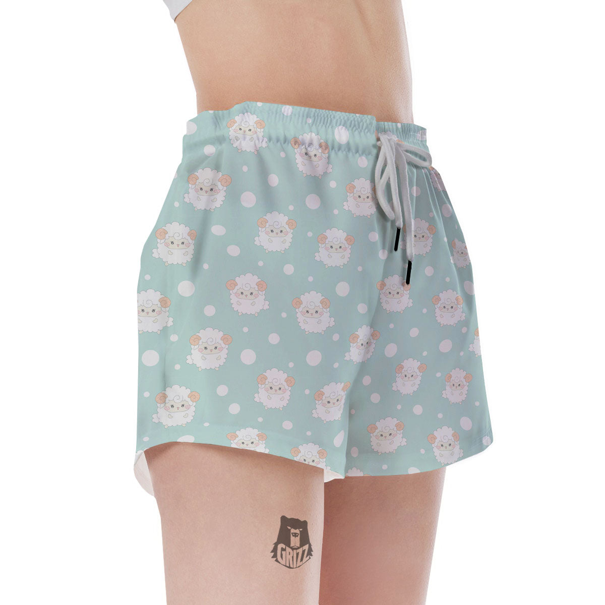Sheep Kawaii Print Pattern Women's Shorts-grizzshop