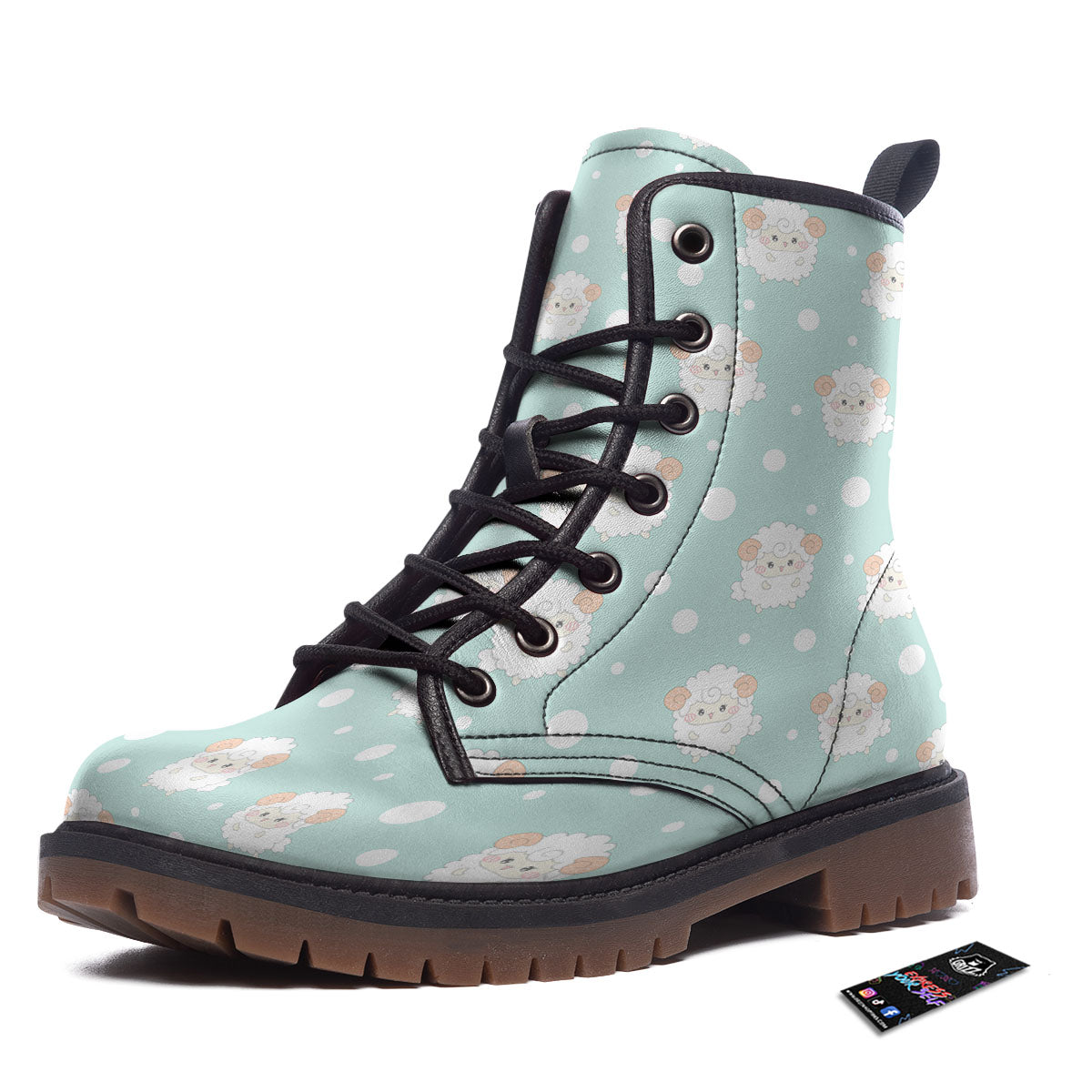 Sheep Kawaii Print Pattern Work Boots-grizzshop