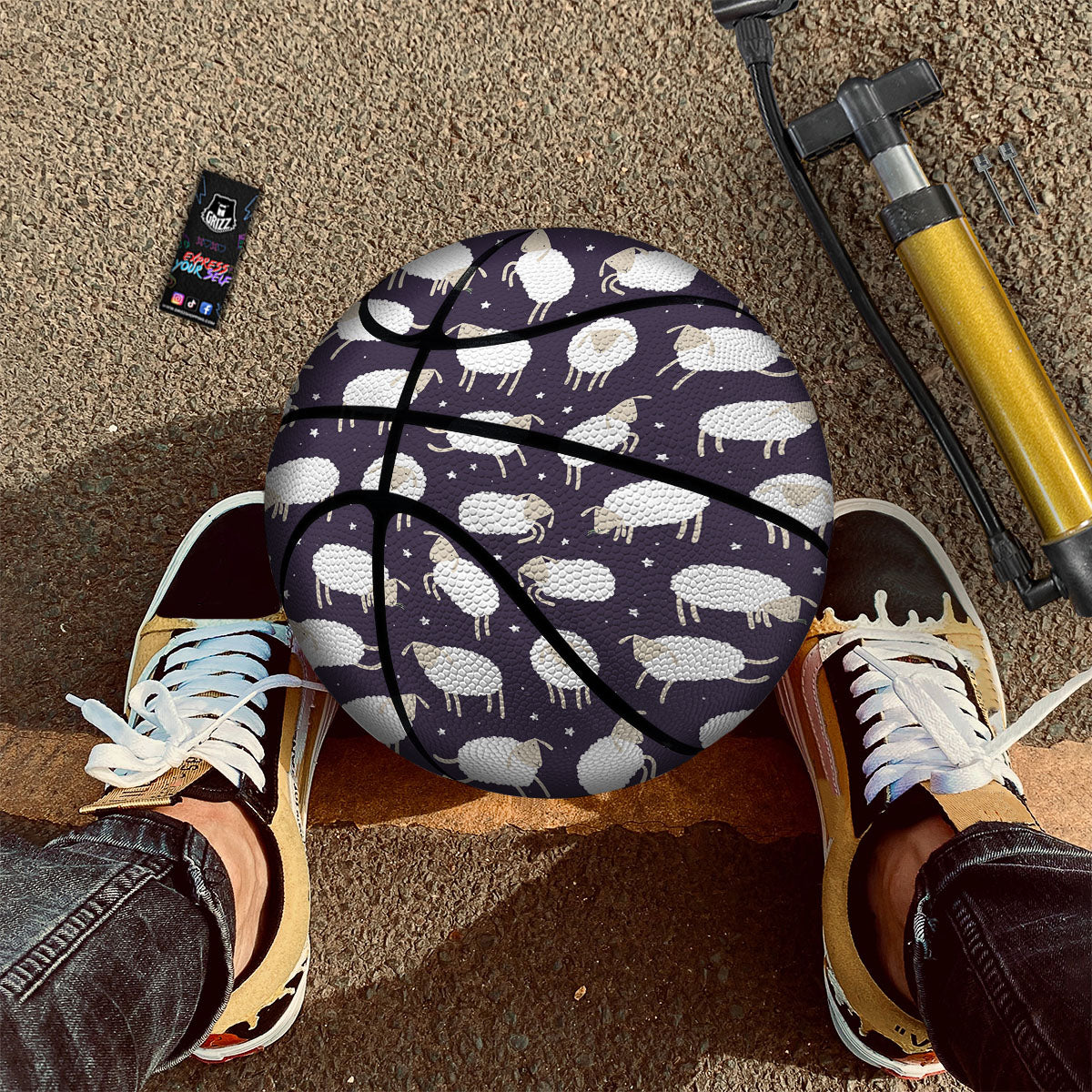 Sheep Print Pattern Basketball-grizzshop