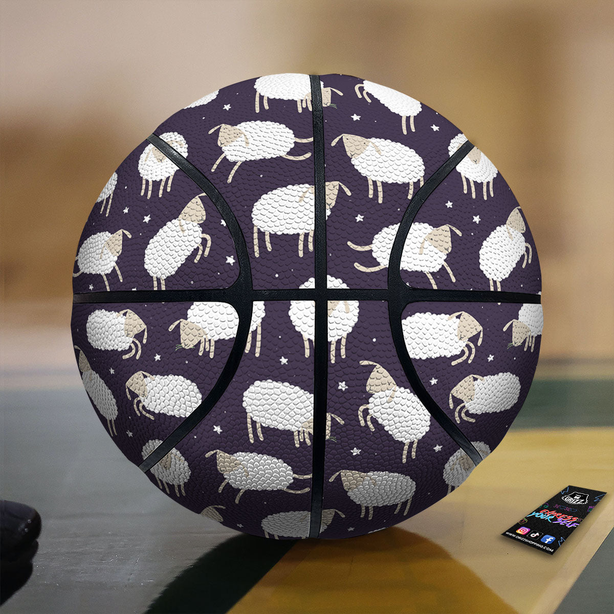 Sheep Print Pattern Basketball-grizzshop