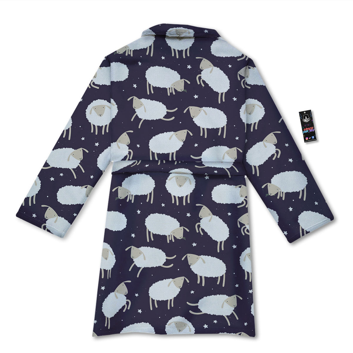 Sheep Print Pattern Bathrobe-grizzshop