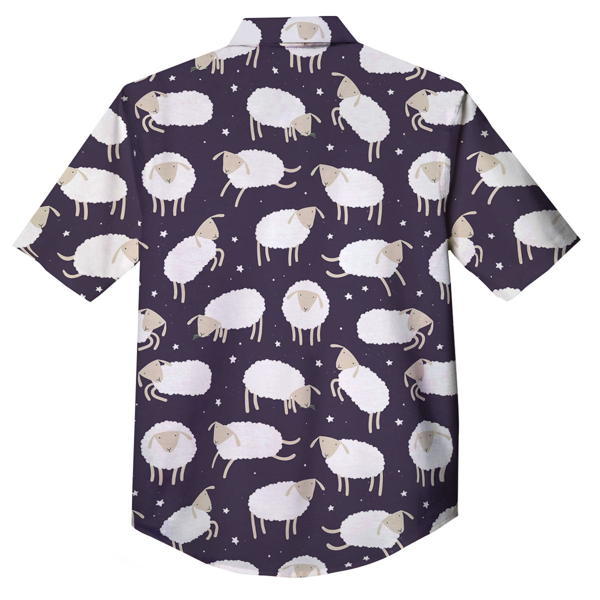 Sheep Print Pattern Button Up Shirt-grizzshop