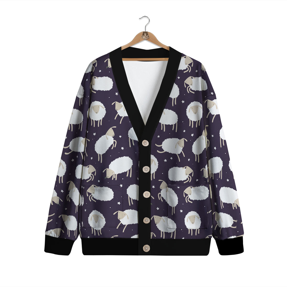 Sheep Print Pattern Cardigan-grizzshop