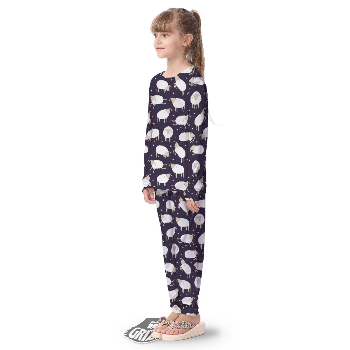 Sheep Print Pattern Kid's Pajamas-grizzshop