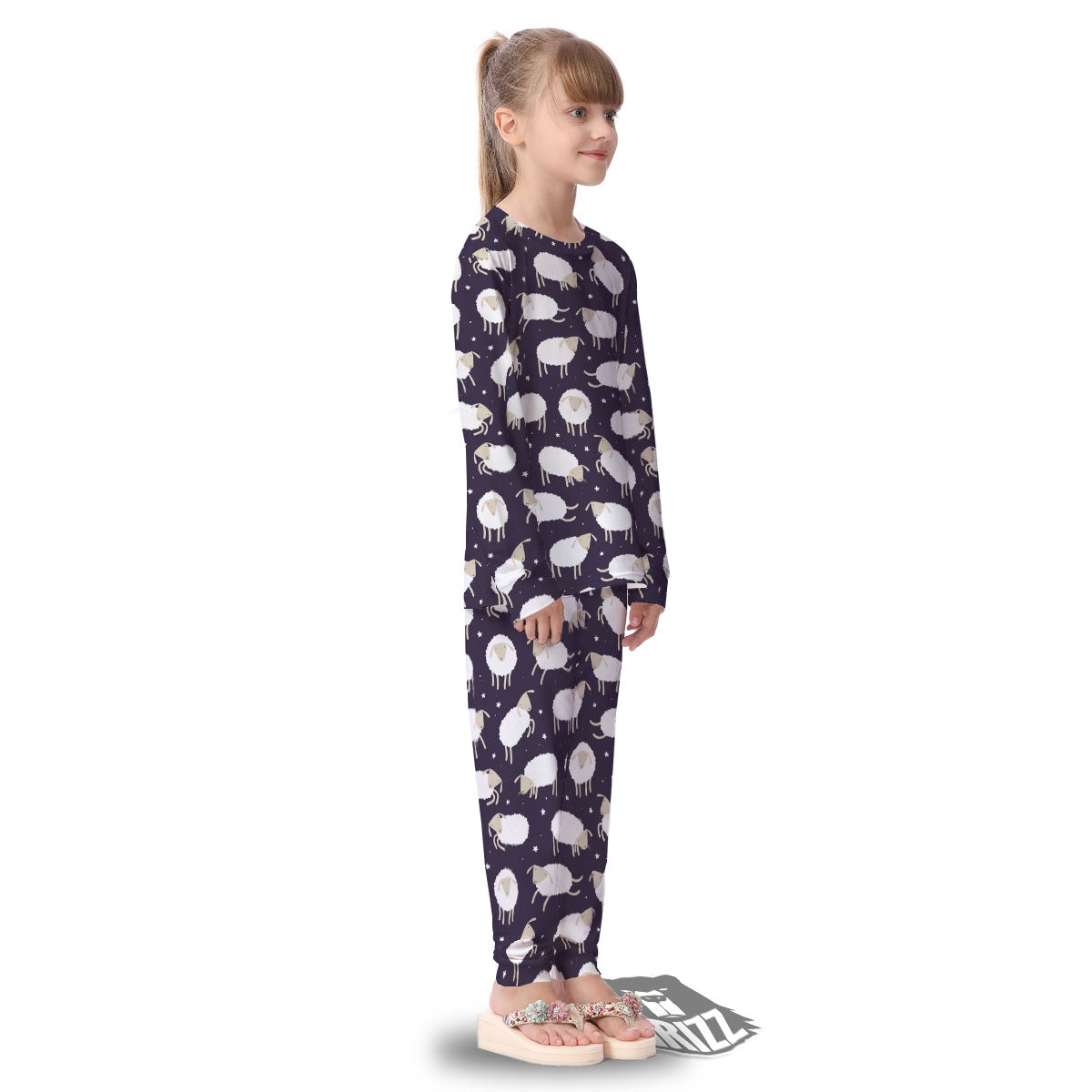 Sheep Print Pattern Kid's Pajamas-grizzshop