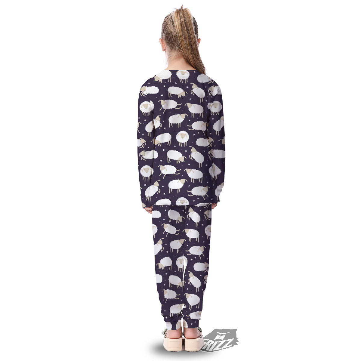 Sheep Print Pattern Kid's Pajamas-grizzshop