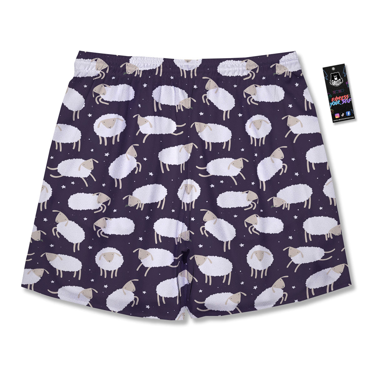 Sheep Print Pattern Men's Running Shorts-grizzshop