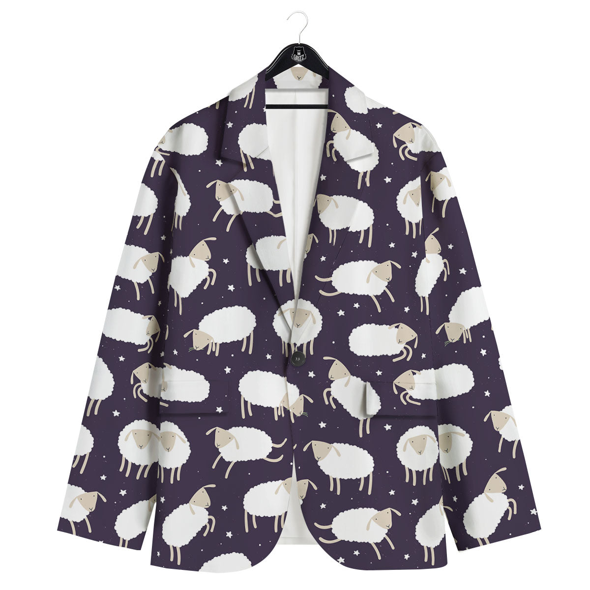 Sheep Print Pattern Men's Sport Coat-grizzshop