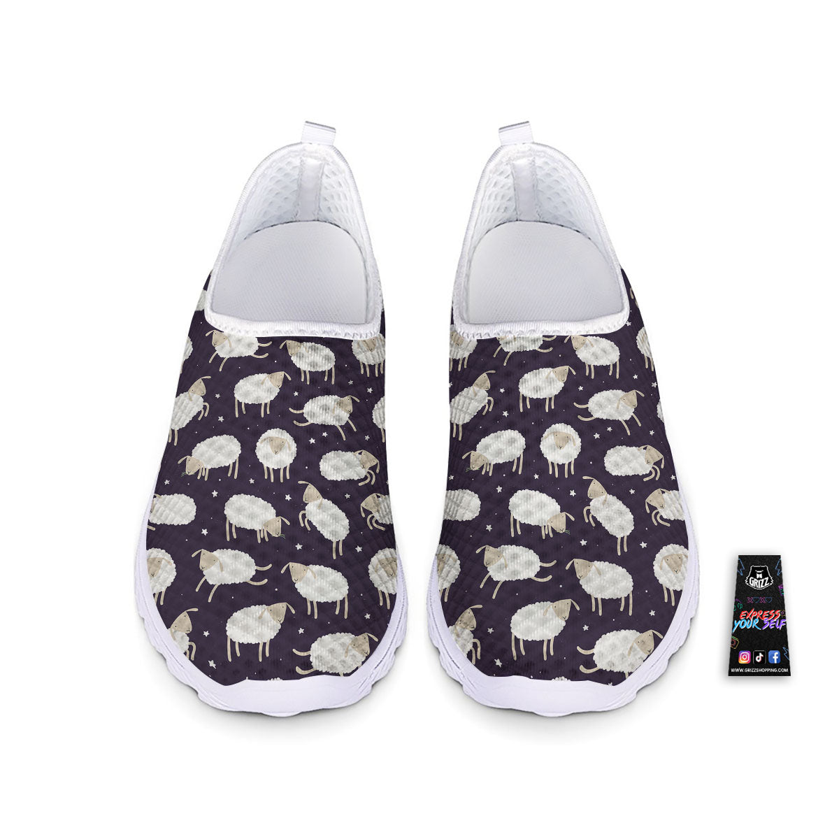 Sheep Print Pattern Nurse Shoes-grizzshop