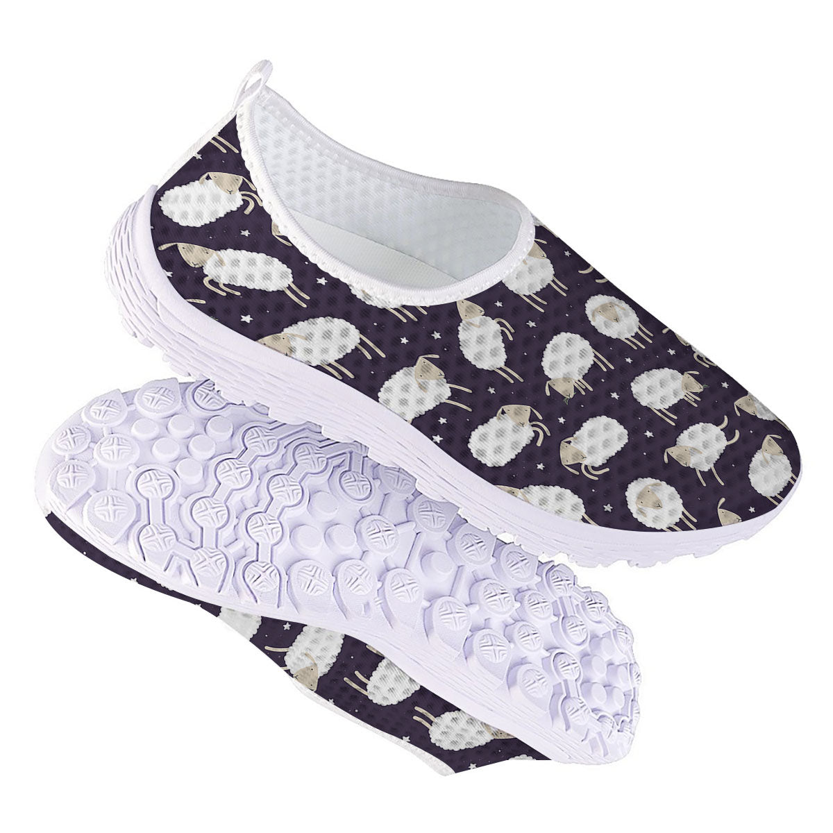 Sheep Print Pattern Nurse Shoes-grizzshop